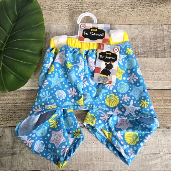 WOOF | Pet Swimsuit/Ocean Swim Trunks in Blue sz M - Picture 1 of 7